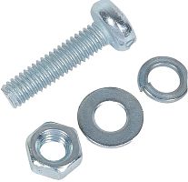 Винты оцинкованные потай Зубр DIN 965  М 4х16 с гайкой и шайбой (25шт)  картинка